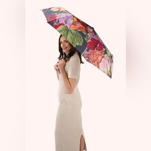 Powder UK Midnight Posy umbrella with wristlet & cover - NWT